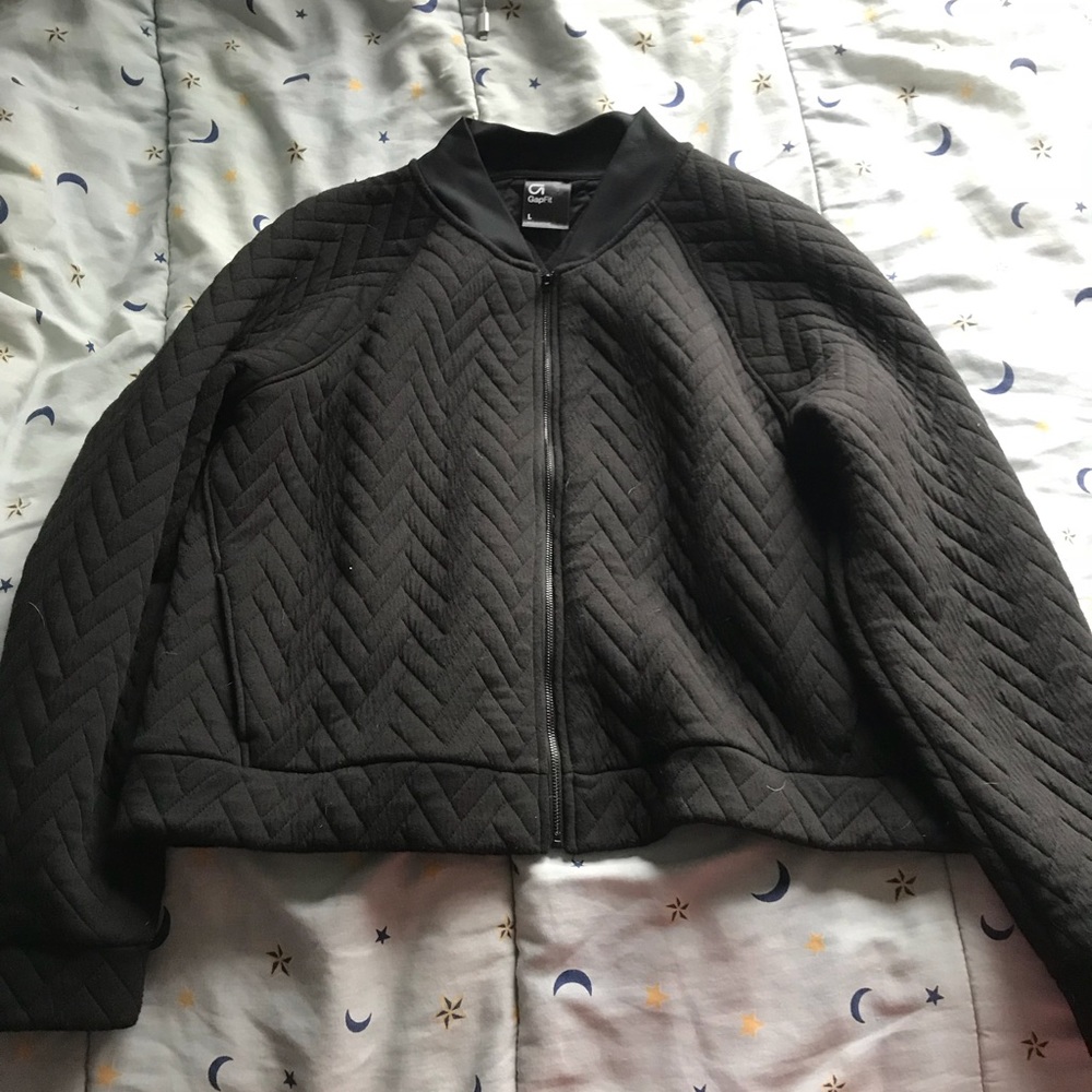 Gap fit quilted zip up bomber jacket
